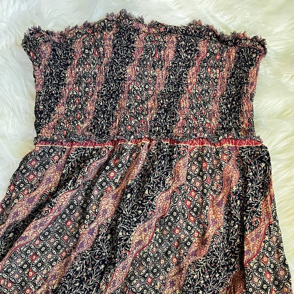 EUC ✵☽Free People☾✵ Strapless <Easy Come ... Go> Tiered Boho Maxi Dress | Medium - Picture 4 of 15